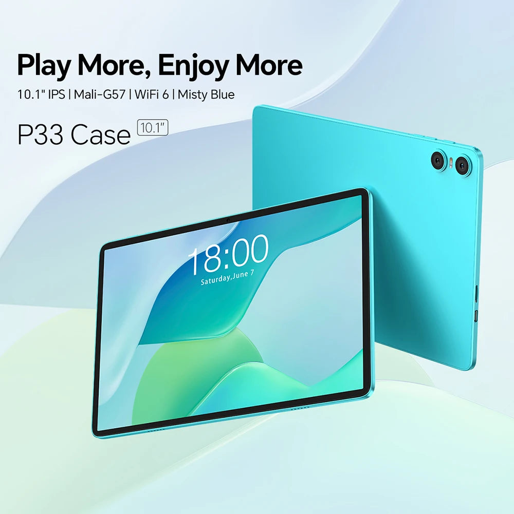 Teclast P33 Tablet Android 15 10.1" 9 GB di RAM (3 GB + 6 GB) 64 GB di ROM Allwinner A333 Custodia all-in-one/Tastiera/Mouse/Stilo/Cuffia
