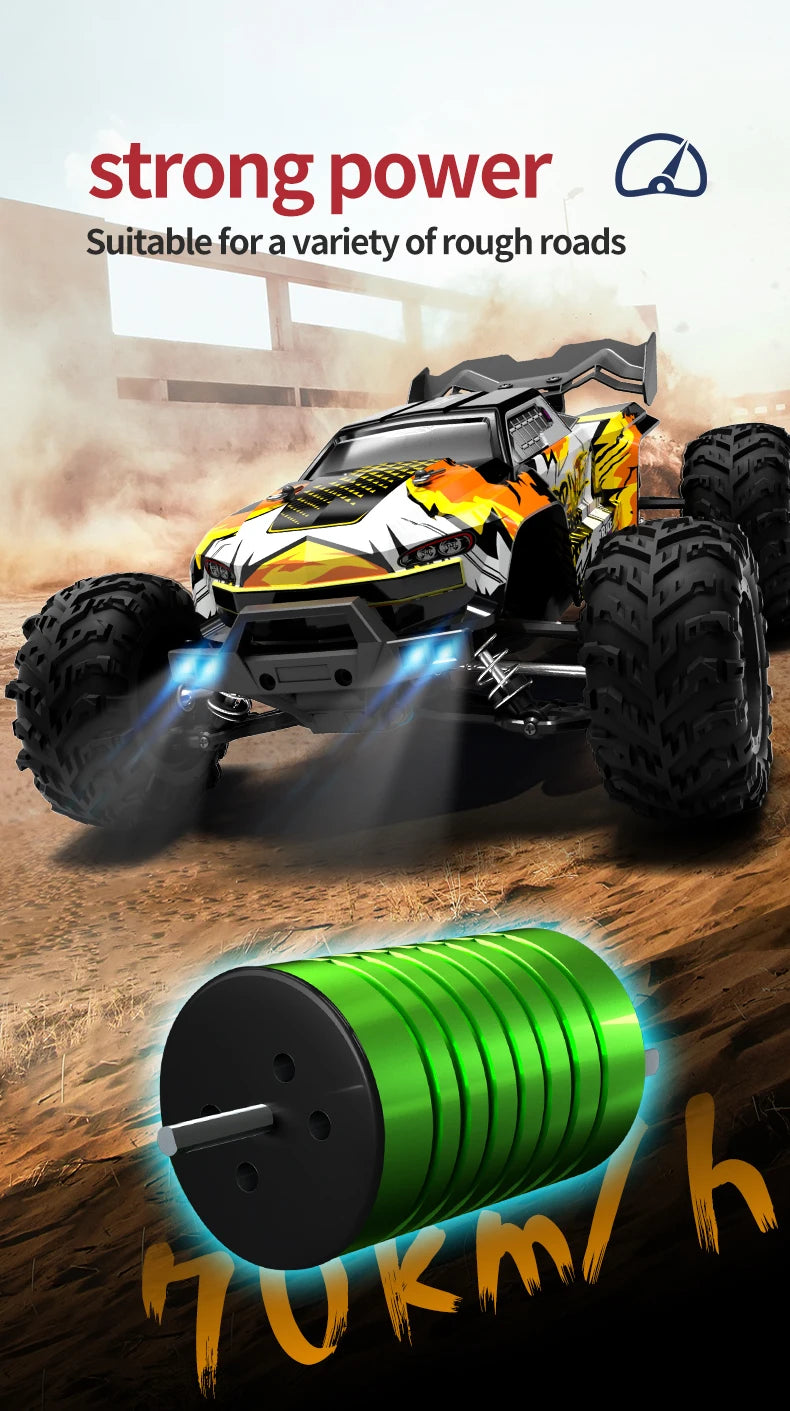 ZWN 1:16 70KM/H o 50KM/H Auto RC 4WD con LED, Auto Telecomandate ad Alta Velocità, Monster Truck da Drift per Bambini Vs Wltoys 144001 Giocattoli