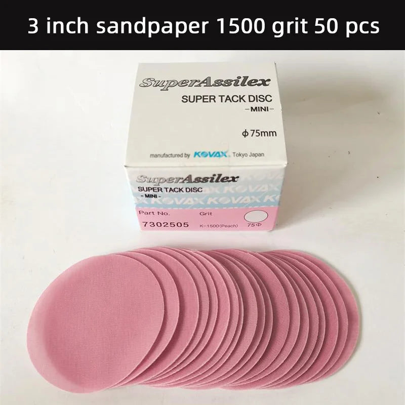 Giappone KOVAX Carta vetrata a film morbido da 3 pollici 75 mm per carta abrasiva per levigatura e lucidatura a secco di vernice automobilistica