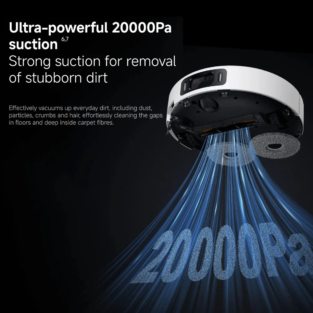 Versione Globale Xiaomi Robot Vacuum 5 Pro Video HD Chiamate Unidirezionali Aspirazione 20000Pa Aspirapolvere Anti-groviglio Senza Problemi Stazione Base Autopulente Mop Estensibile e Spazzola Laterale Controllo Intelligente