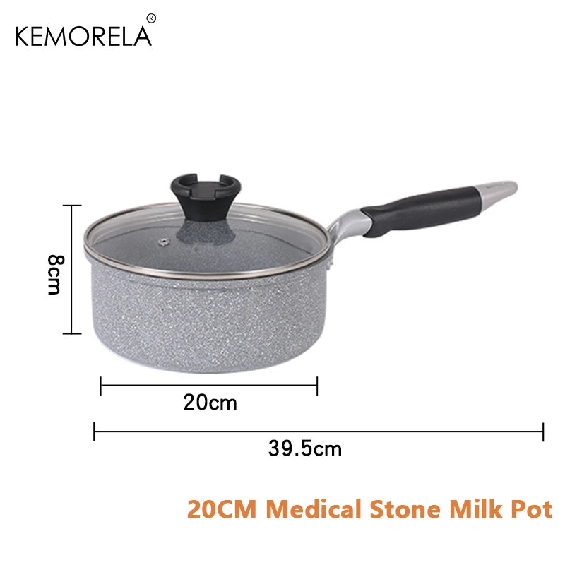 Durevole pietra friggitrice Pan28/26/24/20cm Wok padella antiaderente calderone fornello a induzione pentole Pancake uovo fornello a Gas casa