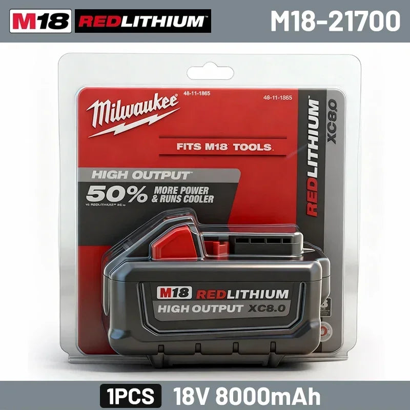 Batteria agli ioni di litio Milwaukee M18 18V 6.0Ah 12.0Ah ad alta potenza, 100% originale, per utensili elettrici a batteria 48-11-1850 48-11-1815