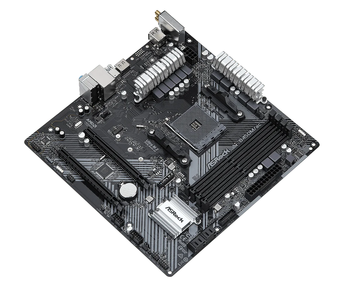 Scheda Madre ASRock B450M B450M/ac R2.0 Socket AM4 Ryzen 5 5600G 5300G 5700 3900 1500 CPU DDR4 128GB Micro ATX M.2
