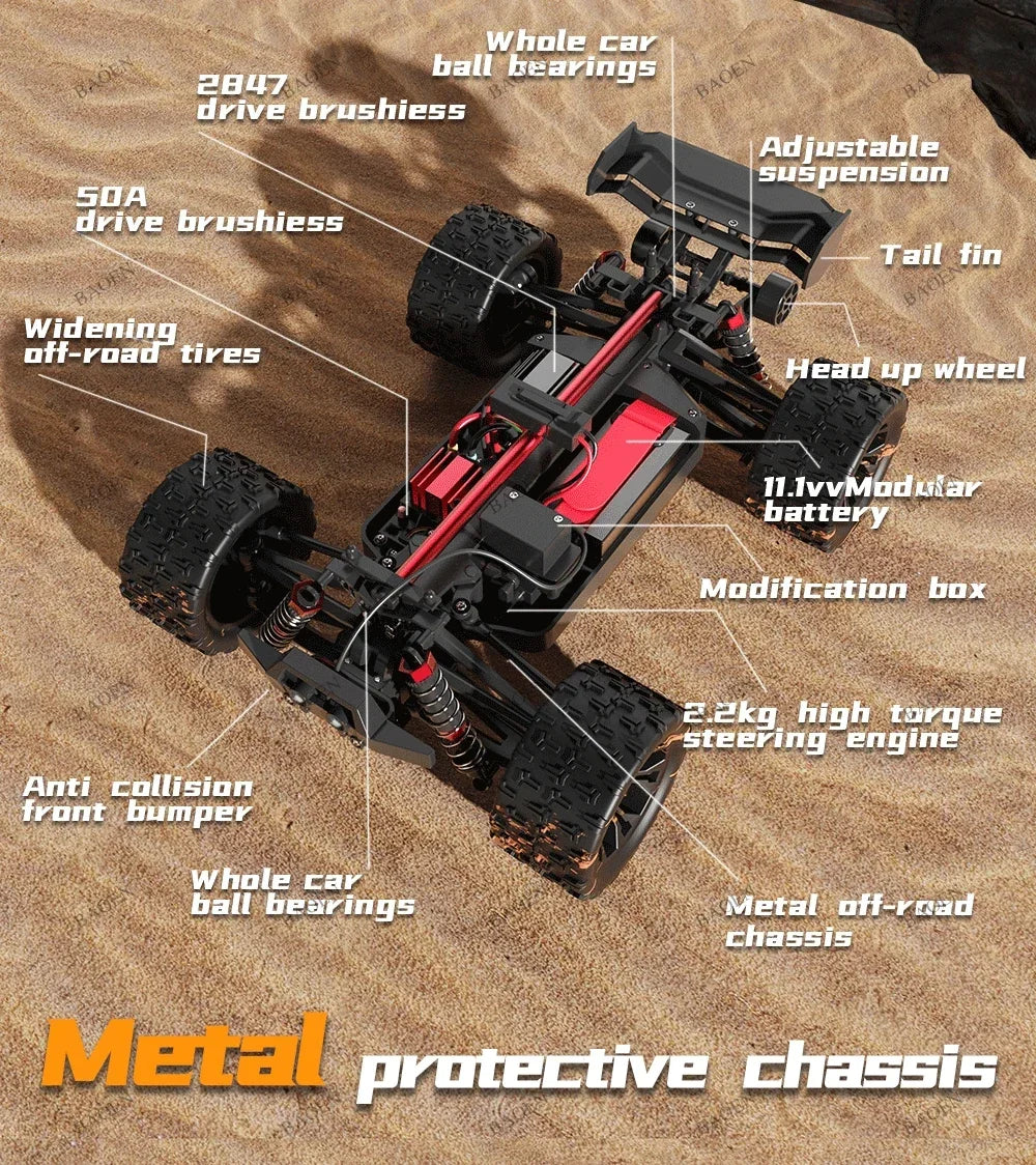 SCY9522PRO Auto RC ad alta velocità 85 km/h, brushless, 4WD, da fuoristrada e drift, telecomandata, 1:16, auto da corsa professionale SCY9522 50 km/h