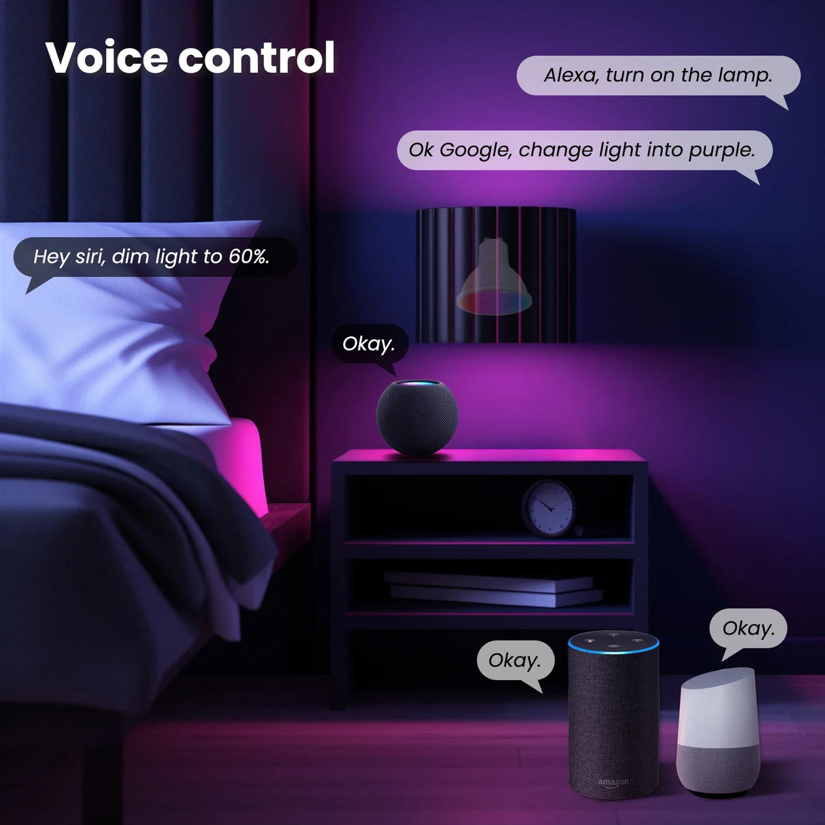 MOES Tuya Matter WiFi GU10 Lampadina intelligente Dimmerabile Luce a Led 16 milioni di colori RGB C + W Lampada a candela Controllo vocale Alexa Google Home