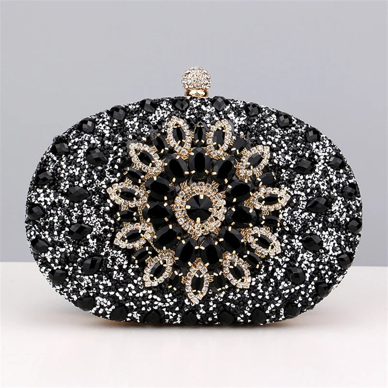 Diamond Crystal Women Make Up Cosmetic Evening Shoulder Messenger pochette borsa per telefono borsa dorata argentea rossa rosa nera