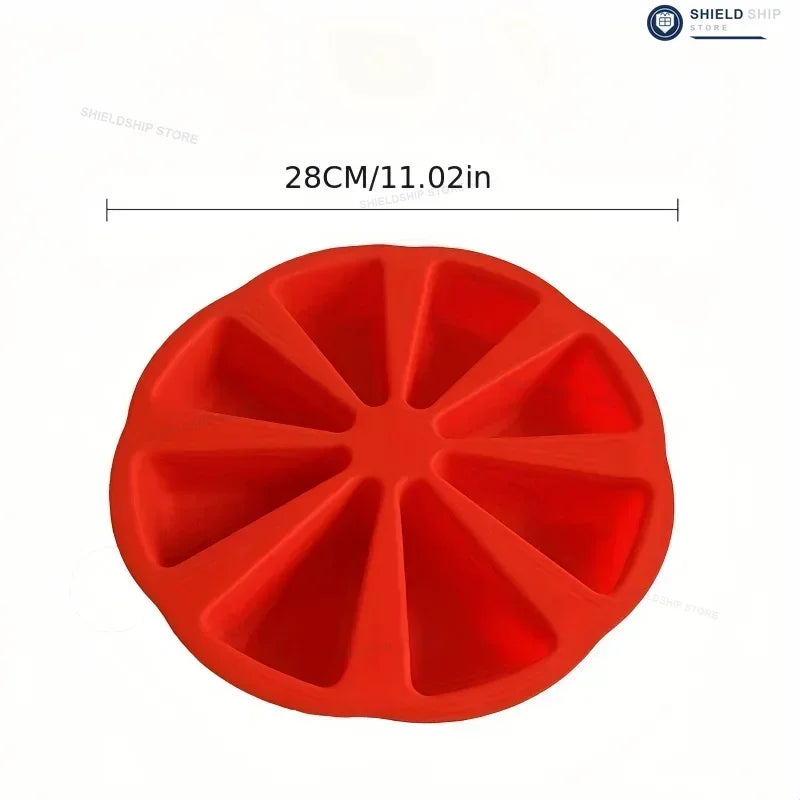 Set di stampi triangolari in silicone per torte - adatti a teglie da forno antiaderenti con 8 cavità, ideali per brownies, pancake, cupcake, ecc.
