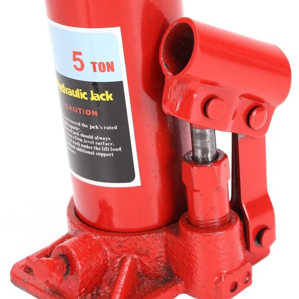 Martinetto idraulico a bottiglia da 5 tonnellate – Sollevatore verticale per riparazioni auto e sollevamenti pesanti, altezza minima 180 mm, altezza massima 355 mm, altezza di sollevamento 115 mm, peso leggero 2,7 kg, strut