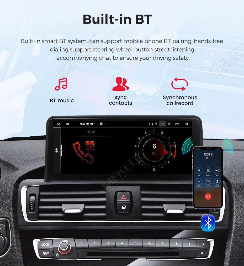 Mekede, autoradio Android da 8,8 pollici, stile originale, con CarPlay wireless e Android Auto, sistema multimediale per BMW X3 F25 e X4 F26 (2014-2016), sistema NBT, 4G LTE, WiFi, Bluetooth, navigazione GPS, lettore video 4K