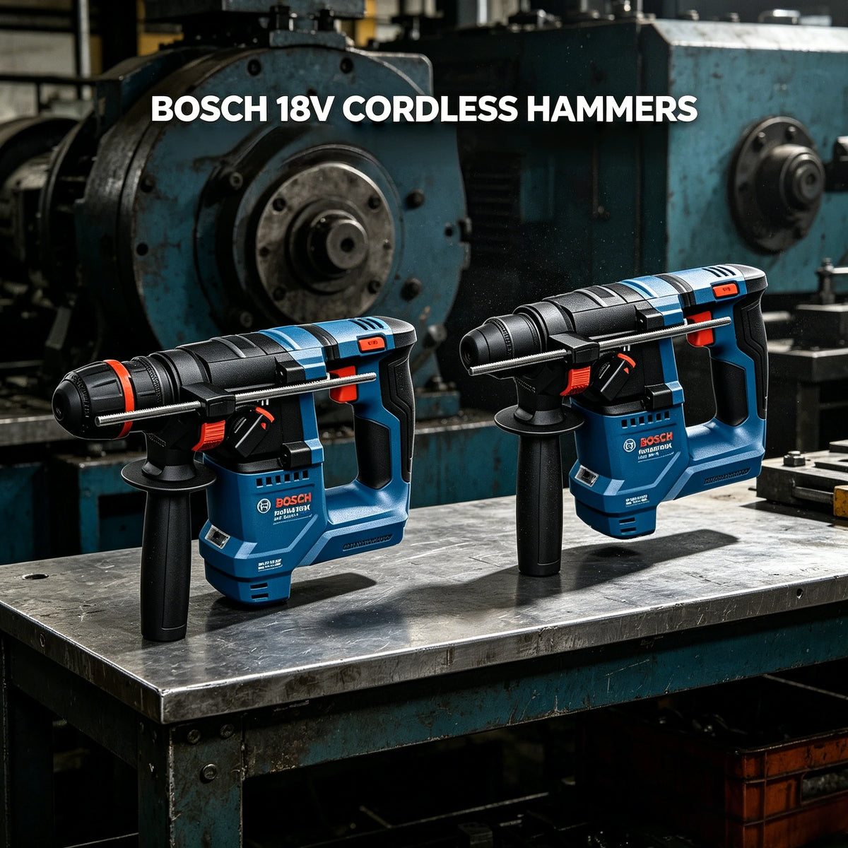 Trapani Bosch GBH 18V-18 / GBH18V-18X, pronti per l'uso in cantiere, con impugnatura ausiliaria ergonomica per un utilizzo controllato e senza fatica
