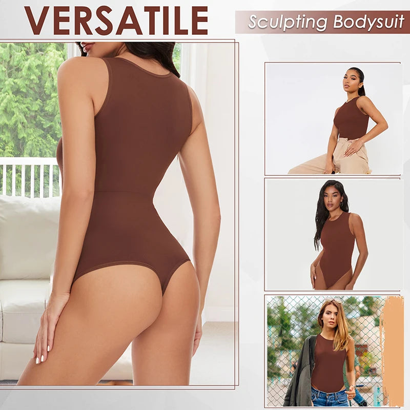 Perizoma Body per donna Tummy Control Shapewear Top Racerback Nuovo Body Modellante Collo alto Tuta Tuta