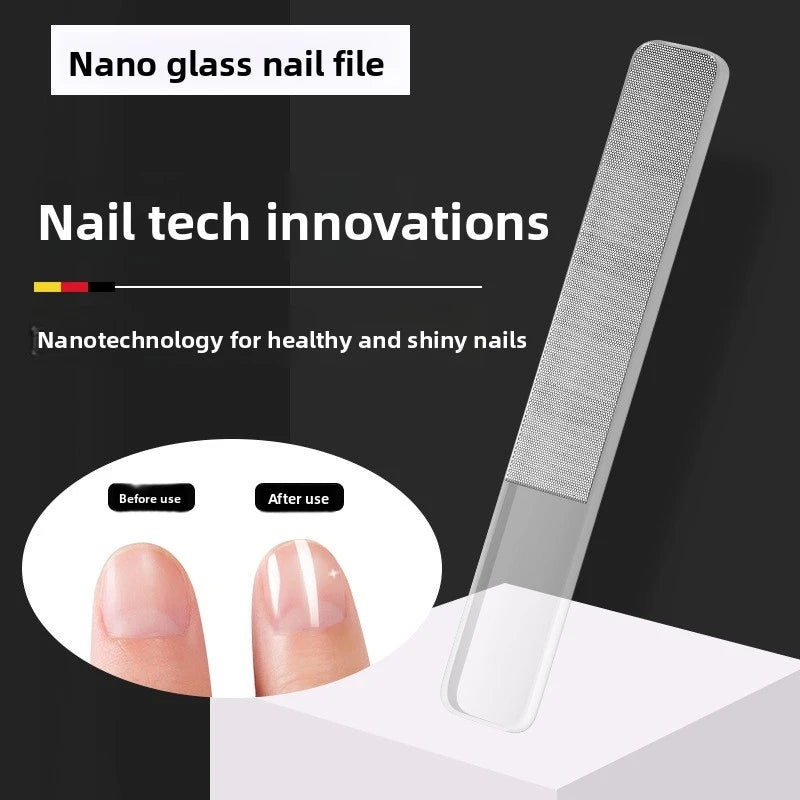 Set Professionale di 3 Lima per Unghie in Vetro Nano, Strumenti Riutilizzabili per Lucidare, Modellare e Levigare le Unghie, per Manicure, Pedicure, Salone e Casa