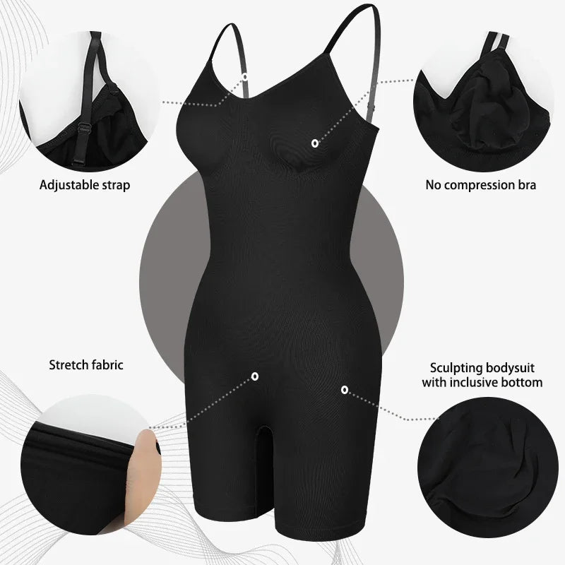 Nuovo Body Shapewear Donna Canotta Controllo della pancia Shaper completo del corpo Pantaloncini anti sfregamento Dimagrante Vita Trainer Butt Lifter