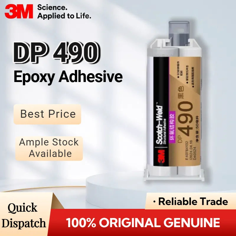 Adesivo Strutturale Epossidico Bicomponente Nero 3M DP490 Scotch-Weld 50mL 2:1 Anti-Scorrimento ad Alta Resistenza per Metallo Composito