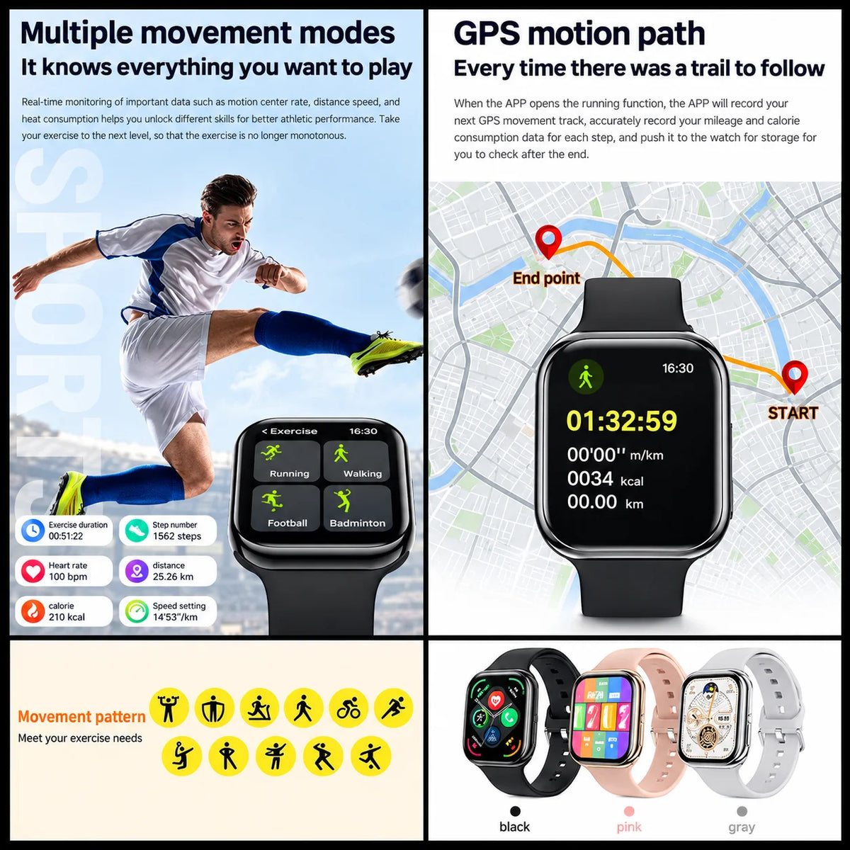 Nuovo Smartwatch iOS Serie 11, Display AMOLED Ultra HD, Cardiofrequenzimetro, GPS, Impermeabile IP68, Fitness, Chiamate Wireless, Braccialetto Originale