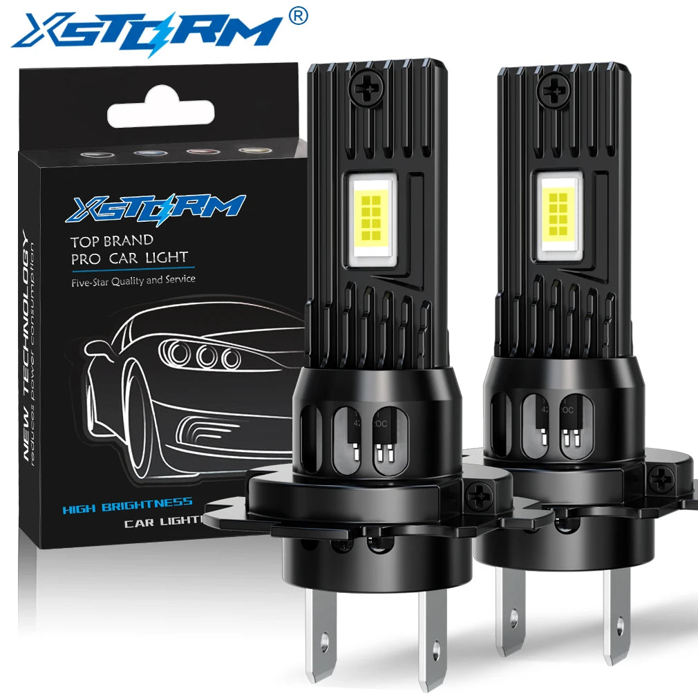 XSTORM H1 Lampadine LED H4 H7 per Fari Auto Canbus Senza Errori 50W 20000LM 6000K Luce Bianca per Abbaglianti e Anabbaglianti 12V 24V
