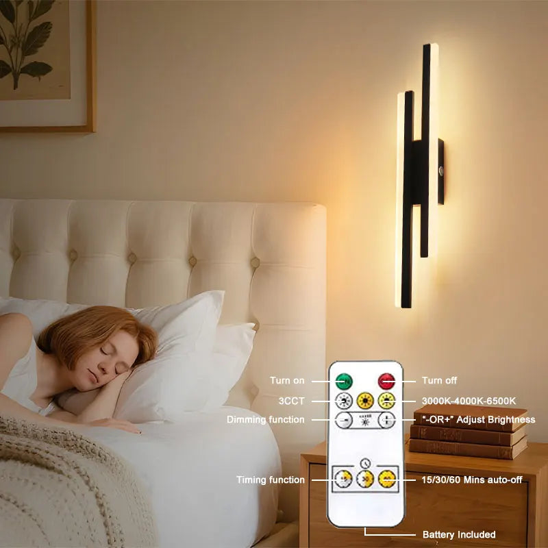 Lampade da Parete a Batteria da 5200mAh, Senza Fili, Ricaricabili, LED per Quadri, Interruttore Touch, Dimmerabili, 3CCT, USB, Telecomando