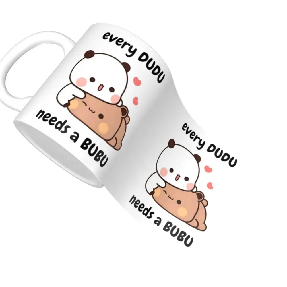 Tazze personalizzate per coppia Bubu Dudu Panda e Brownie Bear Tazza da caffè per tè al latte in ceramica fai-da-te