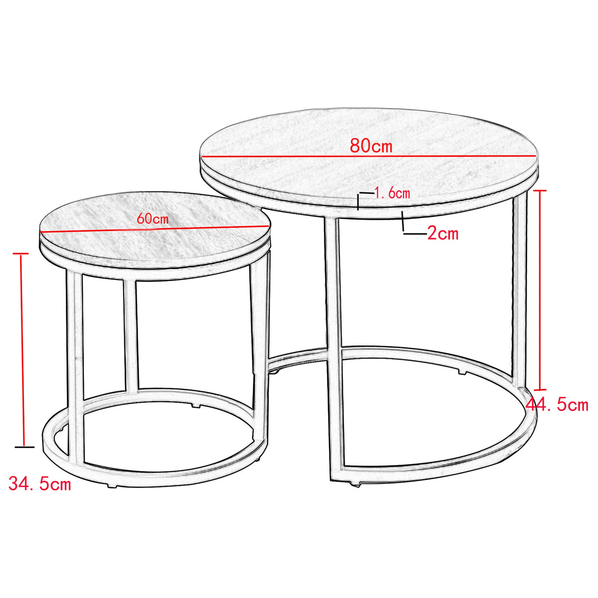 EGOONM Tavolino da caffè in ferro 2 in 1 Tavolino da salotto per piccolo appartamento alla moda Tavolino da caffè rotondo in vetro temperato