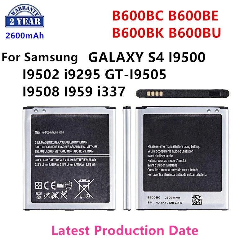 Nuovissima batteria B600BC B600BE B600BK B600BU 2600mAh per Samsung Galaxy S4 I9500 I9502 i9295 GT-I9505 I9508 i337 NO NFC