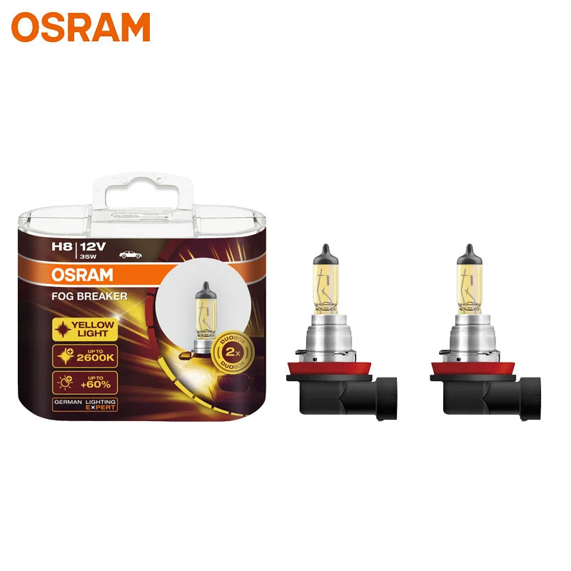 OSRAM Interruttore fendinebbia 2600K H1 H3 H4 H7 H8 H11 H16 9005 9006 Lampadine 12V Lampade alogene per auto più luminose 2 pezzi