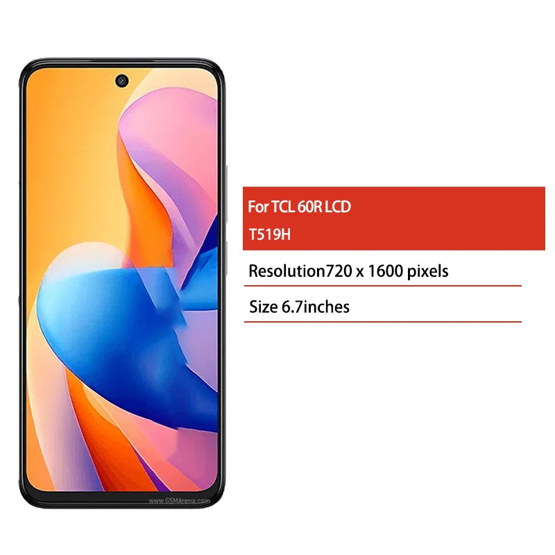 6.7 ''IPS LCD Per TCL 60R 5G LCD T519H Display Touch Screen Digitizer Assembly Per TCL 60 R 5G Parti di Ricambio Dello Schermo