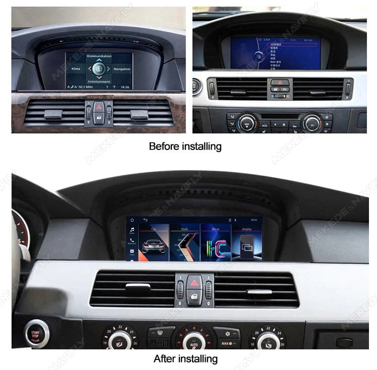 MEKEDE Sistema di Navigazione GPS Multimediale Wireless CarPlay Android Auto da 8,8 Pollici per BMW Serie 3/5 E60 E61 E63 E64 E90 E91 E92 E93 Schermo QLED Lettore Video 4K Autoradio