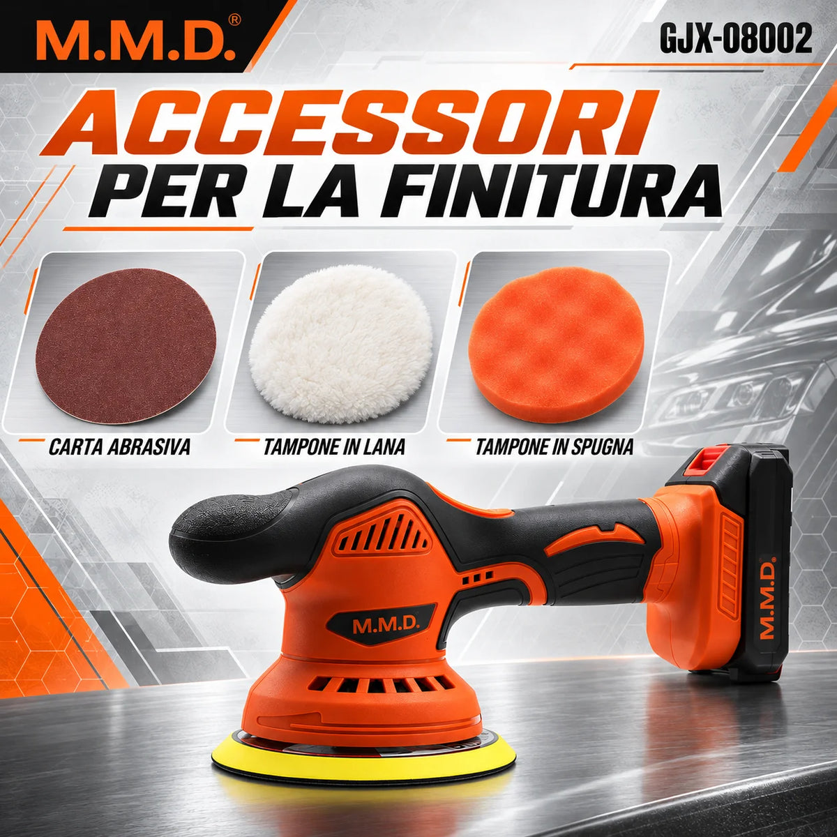 M.M.D Lucidatrice a Batteria 21V Lucidatrice Auto Fai Da Te Riparazione Vernice GJX-08002