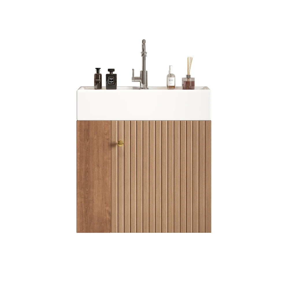 Mobile bagno sospeso con lavabo 55 × 31 × 66,5 cm e vani laterali