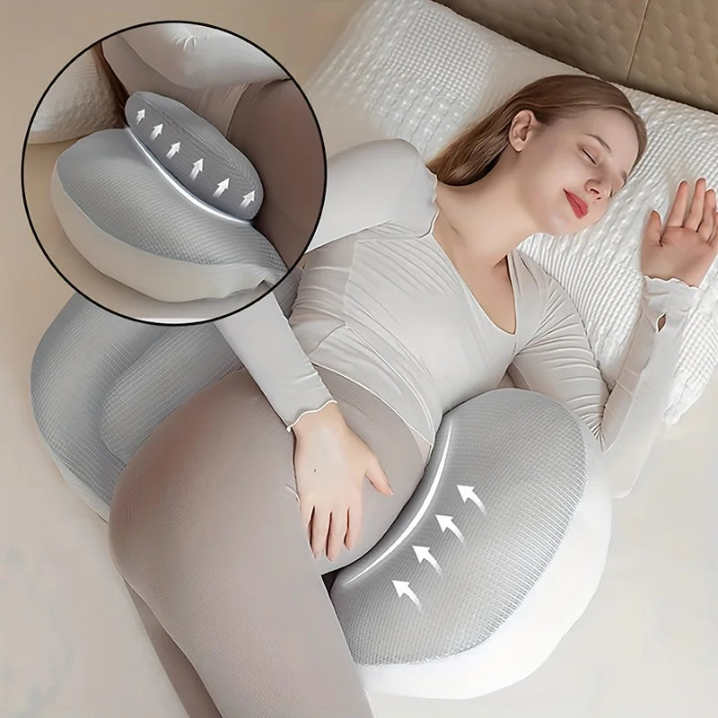 Cuscino premaman a forma di U - Supporto completo per il corpo per donne incinte, comodo sollievo dal dolore alla pancia, alla schiena e alla fianchi per chi dorme sul lato