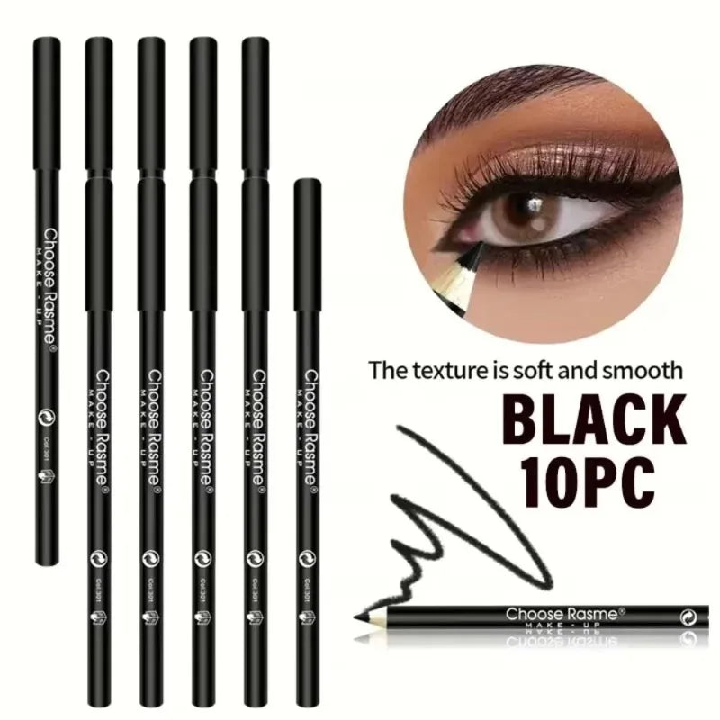 1-20 matite per eyeliner nere impermeabili - Trucco occhi punk liscio, altamente pigmentato, a lunga tenuta, resistente alle sbavature e adatto ai principianti