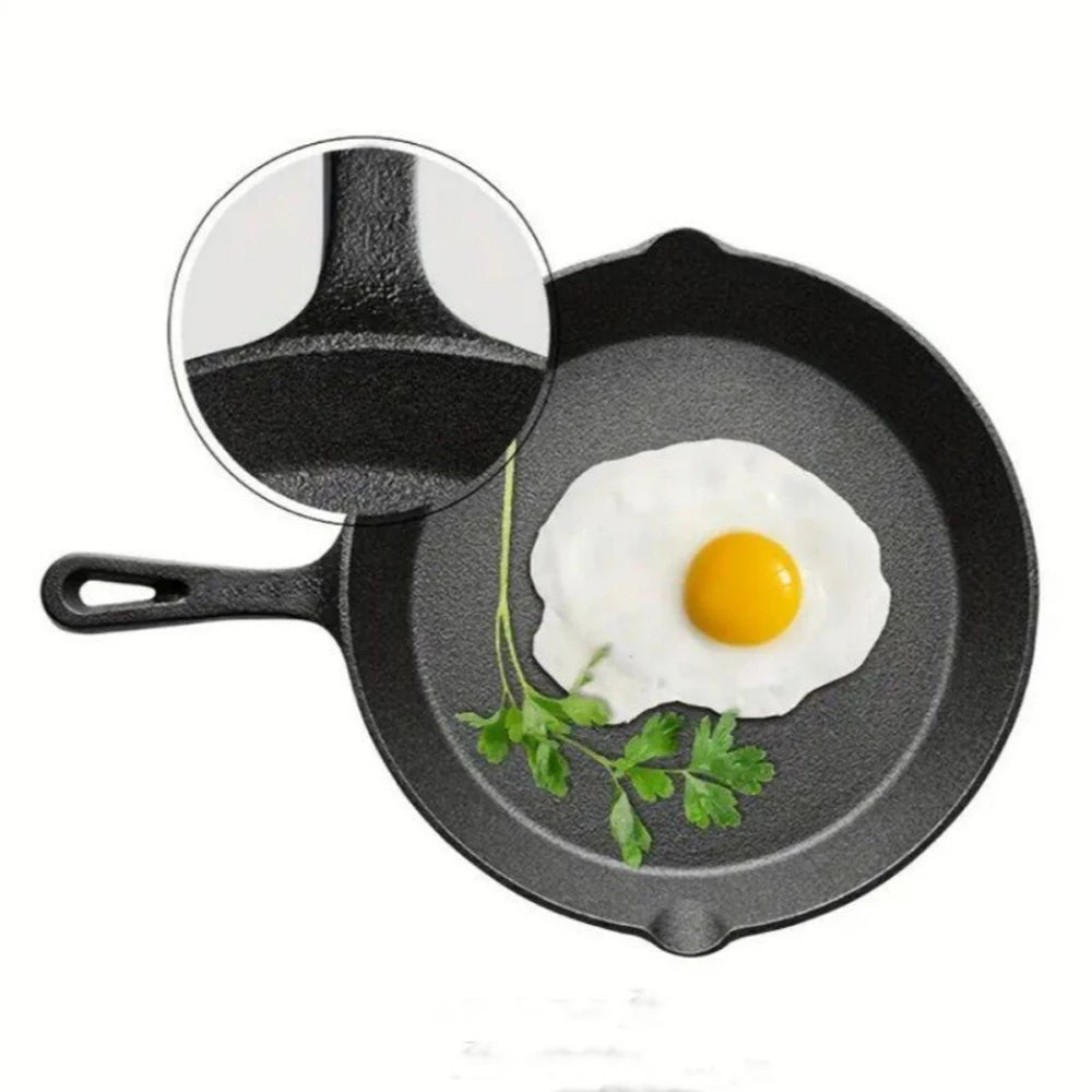 Set di 4 Padelle in Ghisa Antiaderenti Pretrattate per Cucinare e Friggere
