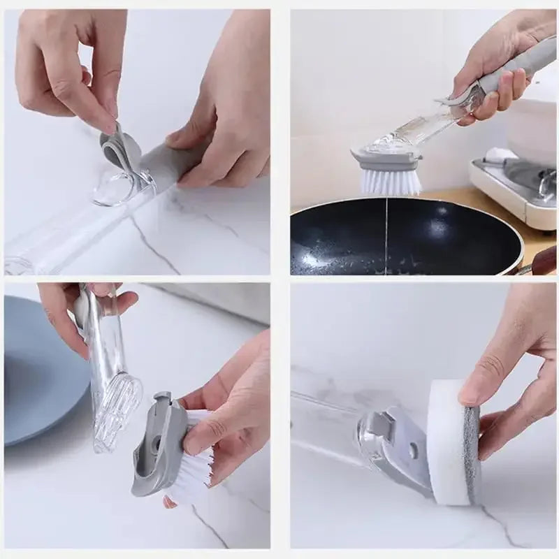 Nuovo set di bacchette per piatti Sapone antigraffio Spazzola per piatti Scrubber Spugna per pulizia cucina Spazzola per pulizia per pentole Piatti Lavello Viene