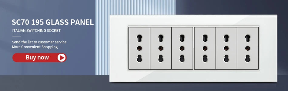 DELEFU Presa a Muro in Vetro Temperato Bianco Italia USB Tipo C Ricarica Rapida Interruttore Schuko TV Satellitare Citofono Cile