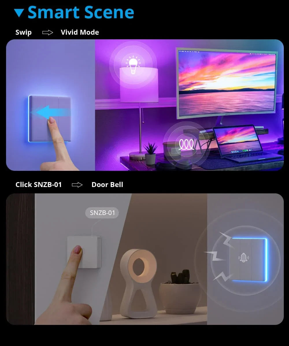 Sonoff TX Ultimate SONOFF T5 Sonoff Interruttore da parete 86/120 Accesso completamente touch Bordo luminoso a LED Multi-sensoriale tramite Alexa Home Smartthings