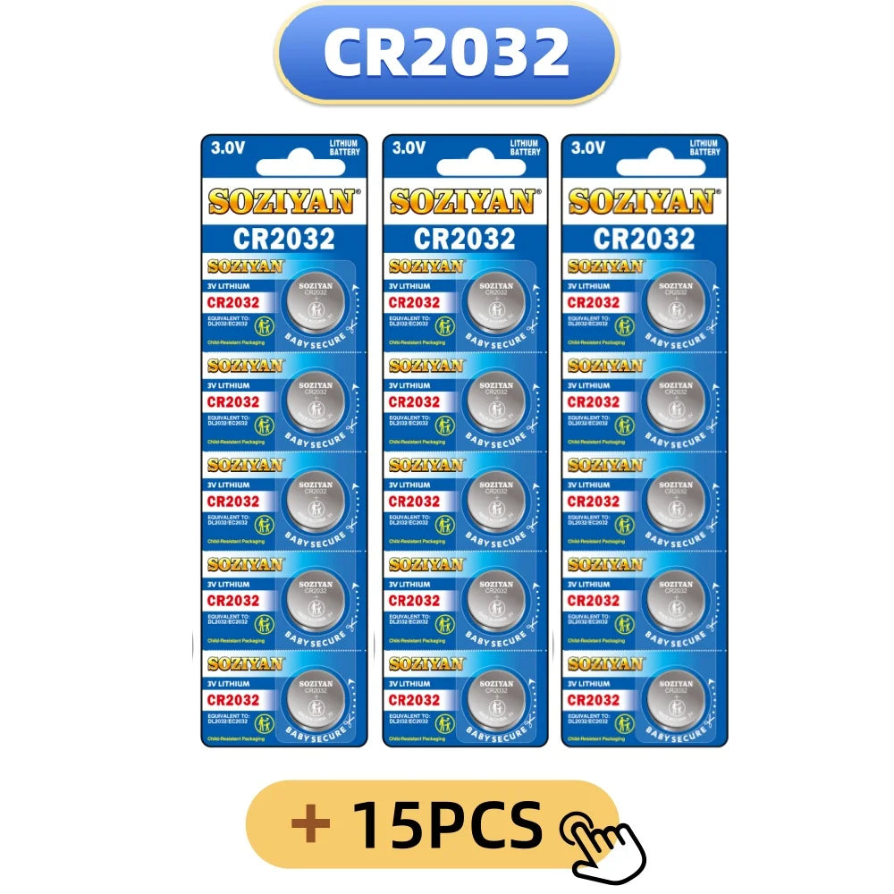 5-60 pezzi, batteria a bottone CR2032, batteria al litio 3V per orologi, giocattoli, calcolatrici, telecomandi per auto, batteria a forma di moneta.
