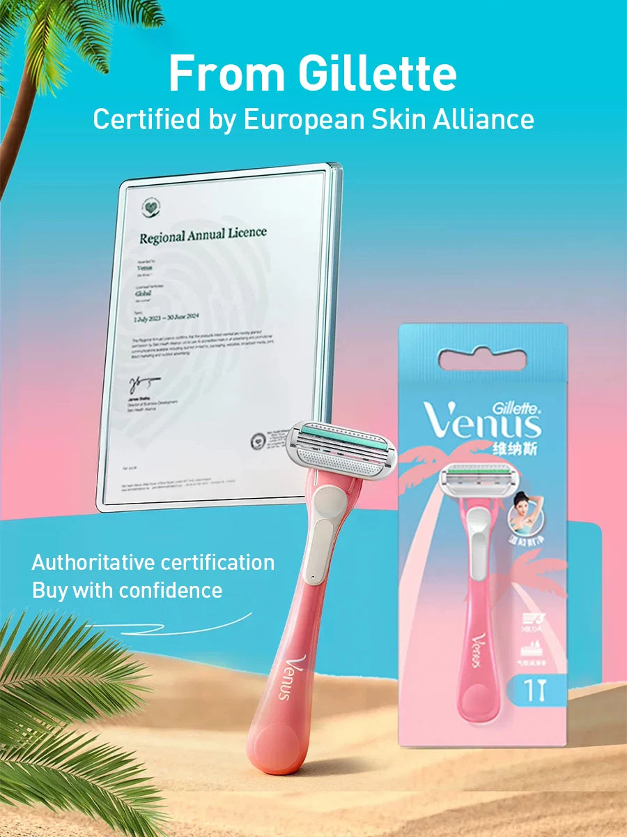 Rasoio Gillette Venus Tropical Mini Rosa con Striscia Lubrificante CloudSense e 3 Lame Flottanti per una Rasatura Liscia (1 Pezzo)