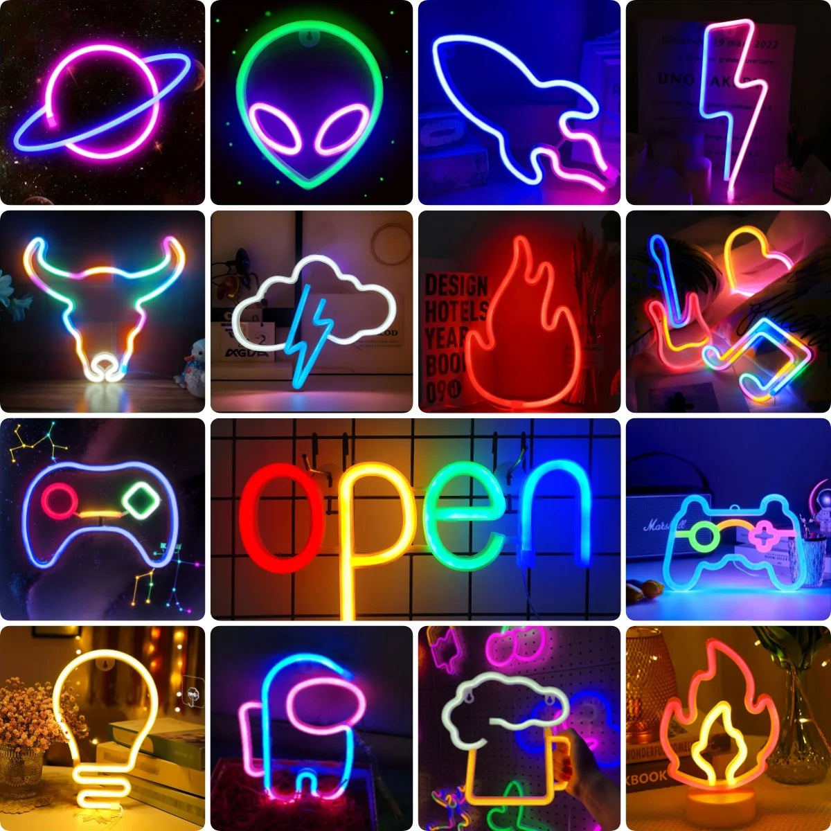 1 pezzo, luce al neon decorativa per un'atmosfera artistica moderna, decorazione da parete per feste natalizie, regalo per matrimoni, scene di laurea, alimentata tramite USB o a batteria (batteria non inclusa)