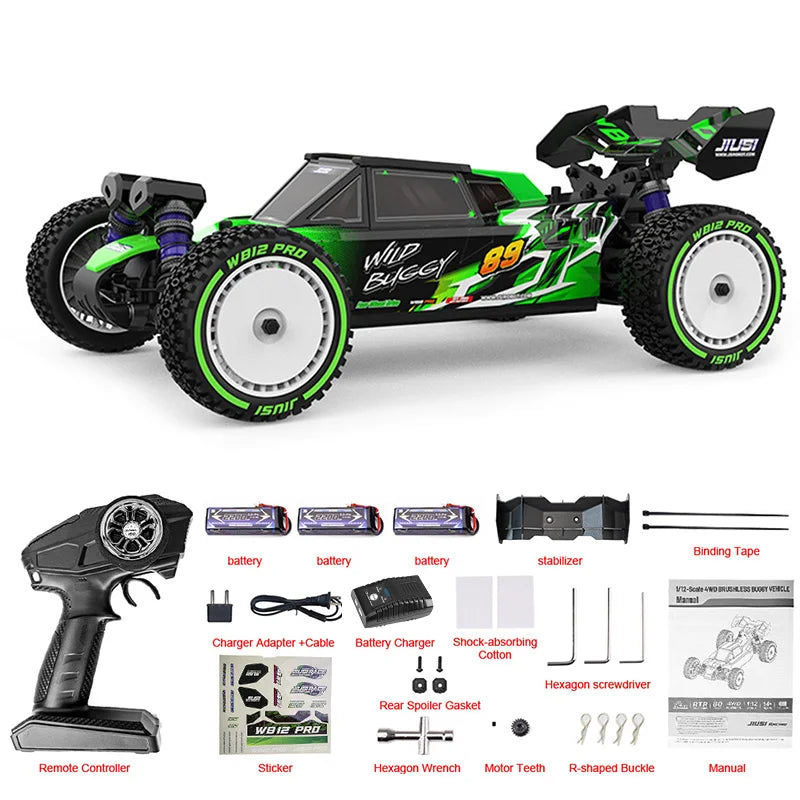 Auto RC JIUSI 1/12 WB12 PRO 4WD 80km/h Brushless 2.4G Telecomando Drift Racing Veicolo Fuoristrada ad Alta Velocità Giocattolo RC Regalo