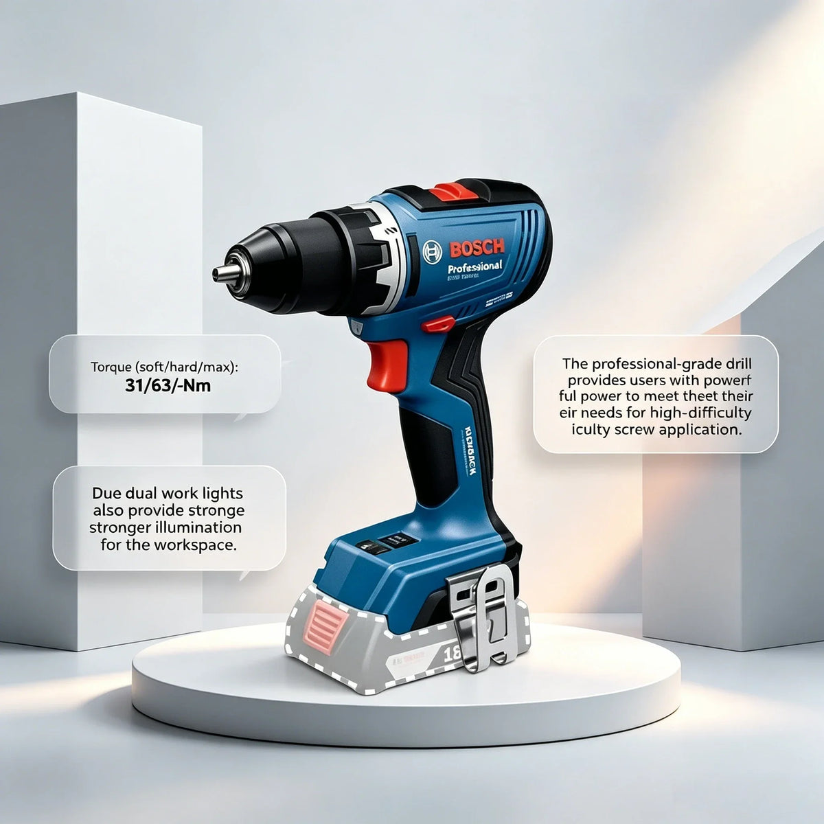 Trapano Avvitatore a Batteria Bosch GSR 18V-65 Brushless, 18V 63Nm, Alta Coppia, Ideale per Spazi Ristretti, Funzione Anti-Rotazione Inversa