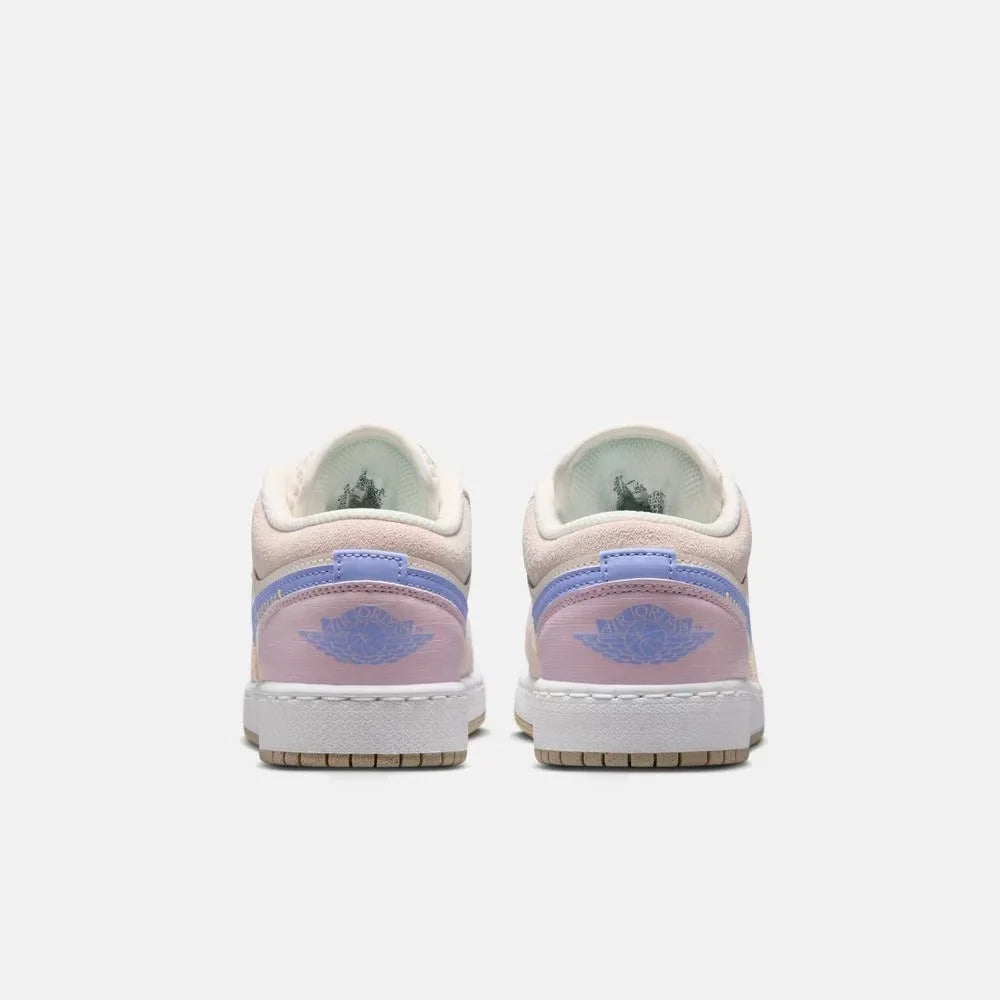 Sneakers Nike Jordan Air 1 Low, modello a blocchi di colore rosa e viola, stile macaron, IW2019-141.