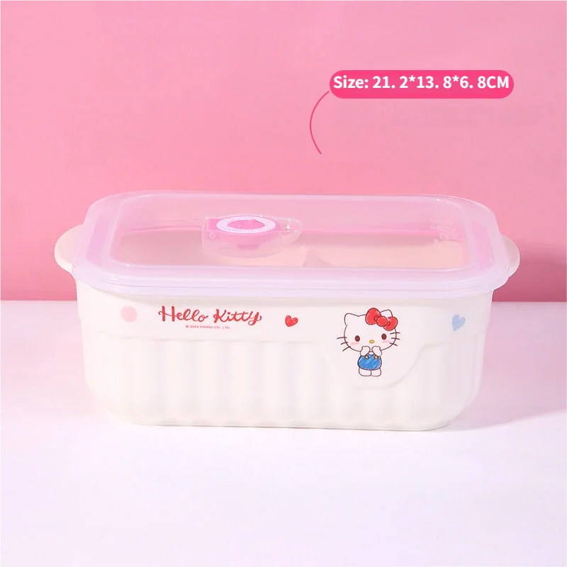 WUHE Set di Stoviglie per Bambini Hello Kitty, Ciotole e Piatti in Melamina, Design Cartoon per Ragazze, Senza BPA, Infrangibile, Lavabile in Lavastoviglie