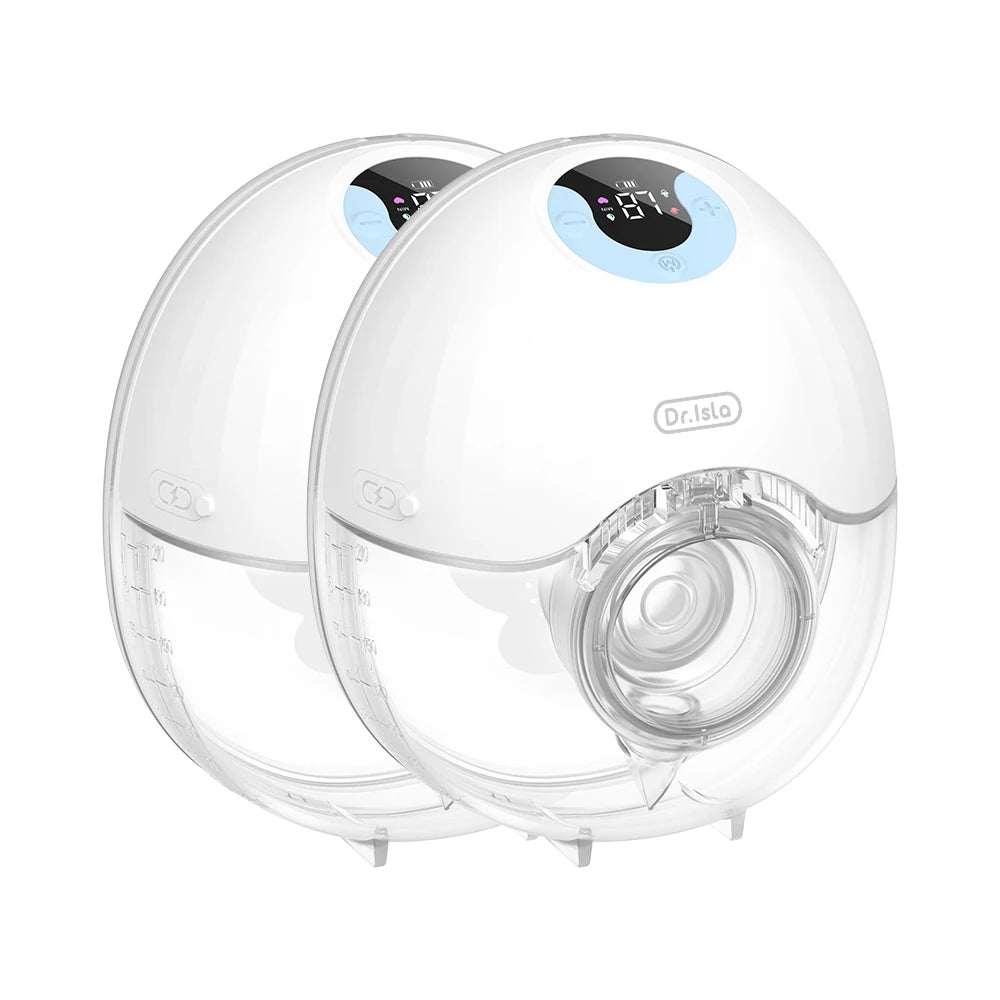 MAMIJOY 2PCS Tiralatte Indossabile 4 Modalità e 36 Livelli Tiralatte Elettrici Portatili Comfort Collettore di Latte Mani Libere Basso Niose