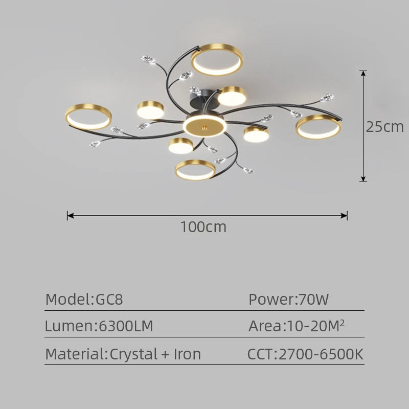 Plafoniera moderna e lussuosa per interni, lampadario a sospensione a LED, lampade da soffitto per soggiorno, camera da letto, cucina, apparecchi di illuminazione