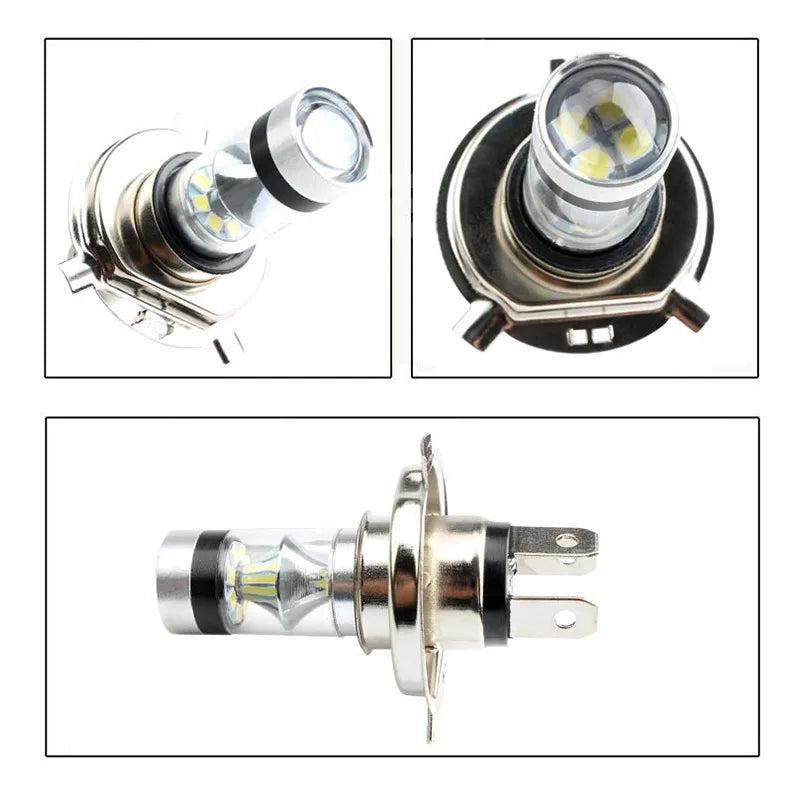 2 pezzi H4 H7 100W LED luci per auto lampadina super luminosa a bassa temperatura faro per auto di marcia diurna guida fendinebbia accessori auto