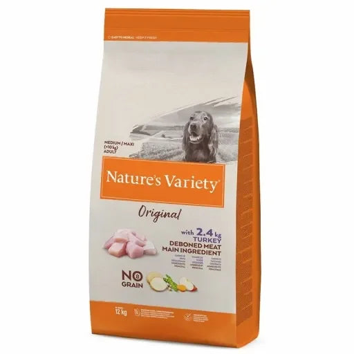 Nature's Variety Cibo per Cani Adulti Medi con Grano Sano e Tacchino - 10+2 KG