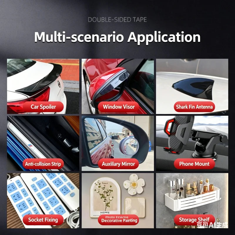 3M 10 pezzi 5108 Nastro biadesivo quadrato/rotondo, adesivo per fissaggio forte, nastro ad alta viscosità senza tracce, nastro speciale per fissaggio auto