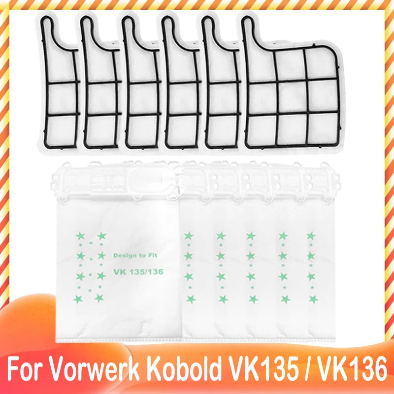 Sostituzione del sacchetto della polvere pacchetto filtro di protezione del motore per Vorwerk Kobold VK135 /136 accessori per aspirapolvere di ricambio