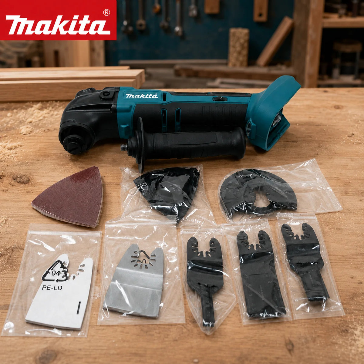 Makita 18V LXT ® Utensile multifunzione a batteria agli ioni di litio, con 6 velocità regolabili, per tagliare legno, rimuovere chiodi, stucco e levigare, ideale per ristrutturazioni domestiche.