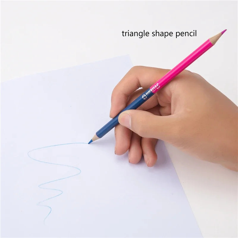 Matite a doppia testa da 24 colori per bambini Disegno professionale Schizzi e arte pastello Materiale scolastico premium per studenti